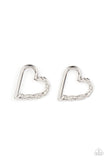 Paparazzi " Cupid, Who? " Silver Metal Half Twisted Heart Post Earrings