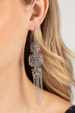 "Eastern Elegance" Silver Metal & Triple Filigree Tassel Post Earrings