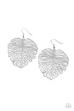 "Palm Palmistry" Silver Metal & Palm Leaf Light & Airy Dangle Earrings