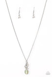 Paparazzi " Clustered Candescence " Silver Metal & Clear Gem Beaded Tassel Necklace Set