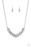 "Galaxy Game Changer" Silver Metal & White Marquise Cut Rhinestone Collar Necklace Set