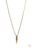 Paparazzi " Highland Hunter " Unisex Men's Brass Classic Chain With BULLET Necklace