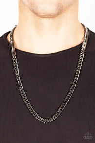 "Standing Room Only" Men's Black Classic Curb Chain Link Necklace