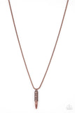 Paparazzi " Highland Hunter " Unisex Men's Copper Classic Chain & BULLET Necklace