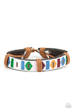 "Textile Trendsetter" Multi Color Geometric Textile Adjustable Bracelet