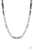 Paparazzi " Metro Beau " Black Metal Curb Link Style Chain Unisex Necklace