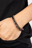 "Just a Spritz" Multi Color Oil Spill Rainbow & Hematite Set of 3 Stretch Bracelets