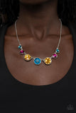 "Pampered Powerhouse" Silver Metal & Multi Color Rainbow Graduated Necklace Set