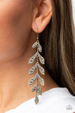 "Lead From the Frond" Brass Metal & Leaf/Branch Long Dangle Earrings