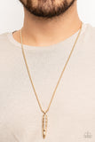 "Mysterious Marksman" Unisex Men's Gold BULLET With Tribal Motif Necklace