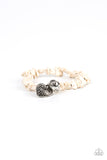 "Love You to Pieces" Renegade " White Pebble Stone & Heart Stretch Bracelet