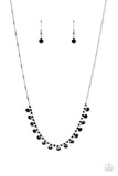 "Cue the Mic Drop" Black Metal & Black Rhinestone Necklace Set