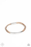 "Modern Harmony" Shimmering Brown Cording & Silver Magnetic Closure Bracelet