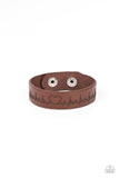 " Haute Heartbeat " Brown Tan LEATHER Inspirational HEARTBEAT Snap Bracelet