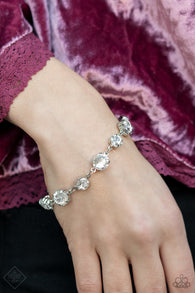 Paparazzi " Bippity Boppity Bling " Silver Metal & Clear/White Rhinestone Clasp Bracelet