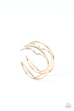 "Love Goes Around" Gold Metal Heart in a Hoop Earrings