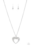 "Cupid Charisma" Gold Metal White/Clear Rhinestone Open Heart Necklace Set