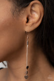 " Higher Love " Rose Gold Metal and Multi Heart Tassel Post Earrings