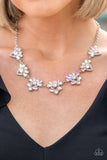 "Extragalactic Extravagance" Silver Metal & Multi Iridescent Rhinestone Necklace Set