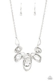 "Hypnotic Twinkle" Silver Metal & Clear/White Rhinestone Necklace Set