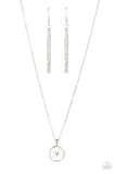 "Do What You Love" Silver Metal White Pearly Enameled Heart Necklace Set