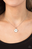 "Do What You Love" Silver Metal White Pearly Enameled Heart Necklace Set