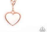 "Everlasting Endearment" Copper Metal & White Stone Heart Necklace Set