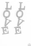 "L-O-V-E" Silver Metal with the word "LOVE" Dangle Drop Post Earrings