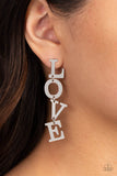 "L-O-V-E" Silver Metal with the word "LOVE" Dangle Drop Post Earrings