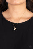 " You Hold My Heart " Gold Metal White Rhinestone Heart Necklace Set