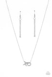 "Hugs and Kisses" Silver Metal with X and O Letter Necklace Set