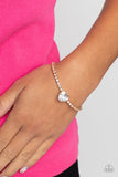 "Bedazzled Beauty" Gold White/Clear Rhinestone Chain & Heart Clasp Bracelet