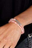 Paparazzi " Devoted Dreamer " Pink Beaded Design & Word "LOVE" Set of 2 Bracelets