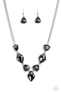 Glittering Geometrics - Silver Necklace Set