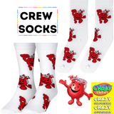 KOOL-AID Drink Officially Licensed Crew Length Unisex 1 Pair of Socks Sizes 9-10