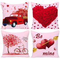 18X18 Sets of 2 Valentine's Day Throw Pillow Covers (*No Inserts) Canvas Feel Set Heart 24A or 24B