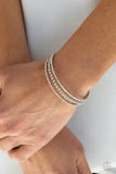 "High End Eye Candy" Silver Metal Accents & Clear/White Rhinestone Flexible Bracelet