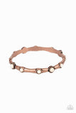 " Rebel Sandstorm " Copper Metal & White Crackle Stone Bangle Bracelet