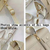 Faux PU Leather Zipper, Collar, Pocket & Hanger Accented Shirt Style Shoulder Bag in White