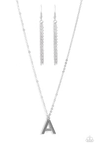 Leave Your Initials - Silver - A Inital Necklace Set
