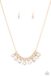 " Sparkly Ever After " Gold Metal & White/Clear Rhinestone Necklace Set