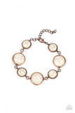 " Turn Up The Terra " Copper Metal & Round White Crackle Stone Clasp Bracelet