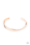 Paparazzi " Bringing Basic Back " Rose Gold Metal Twisted Stack of Four Cuffs Bracelet