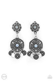 Paparazzi "A Dreamcatcher Come True" Silver Metal & Blue Rhinestone Clip-On Earrings