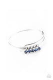 " All Roads Lead to Roam " Silver & Blue Beaded Charm Tension Bracelet