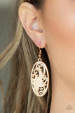 " High Tide Terrace " Gold Metal With Scroll Work Dangle Earrings