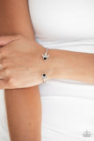 Paparazzi " A Bit RIch " Silver Metal Hematite & Black Rhinestone Cuff Bracelet