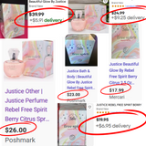 Beautiful Glow by JUSTICE Rebel FREE Spirit BERRY Citrus Eau De Toilette Spray 2.5oz