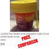 Beautiful Glow by JUSTICE Sun Seeker PINK PINEAPPLE Sugar Scrub Sorbet 11.3oz
