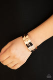 Paparazzi " A Haute Number " Rose Gold Metal 2D Curved Cuff Bracelet